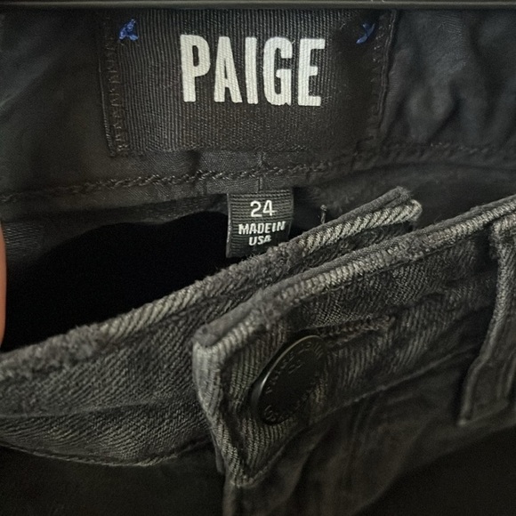 NWT PAIGE Jacqueline High Rise Straight Crop Dripping Sequins Black Size 24 - Picture 3 of 6